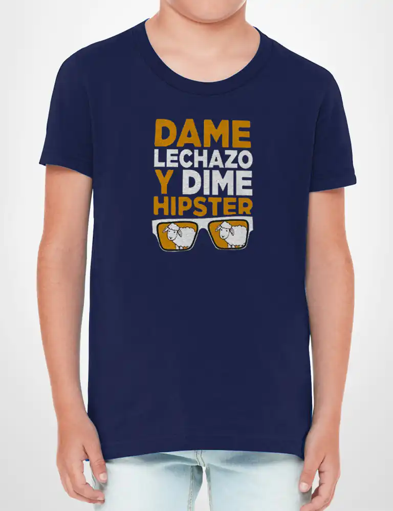 Camiseta Niño Dame Lechazo y Dime Hipster