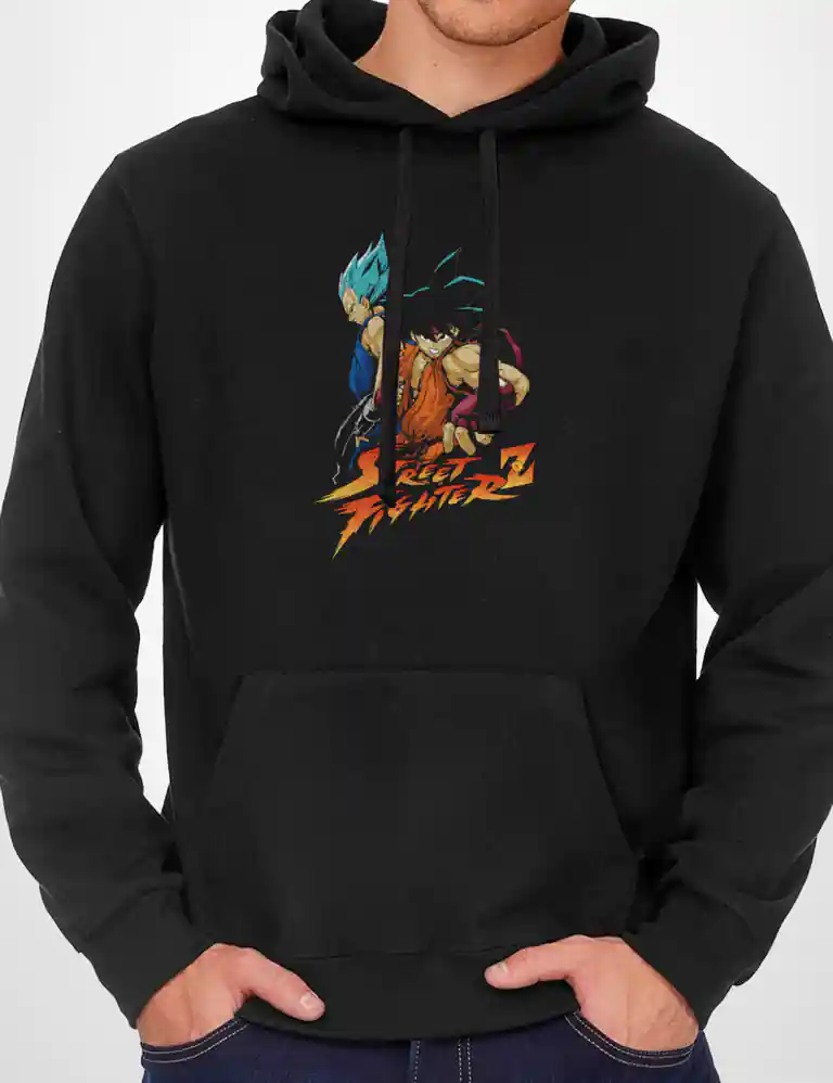 346 STREET FIGHTER SUDADERA CAPUCHA NEGRO A
