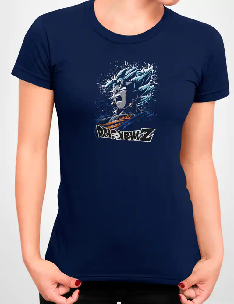 347 DRAGON BALL 4 CAMISETA CHICA MARINO A