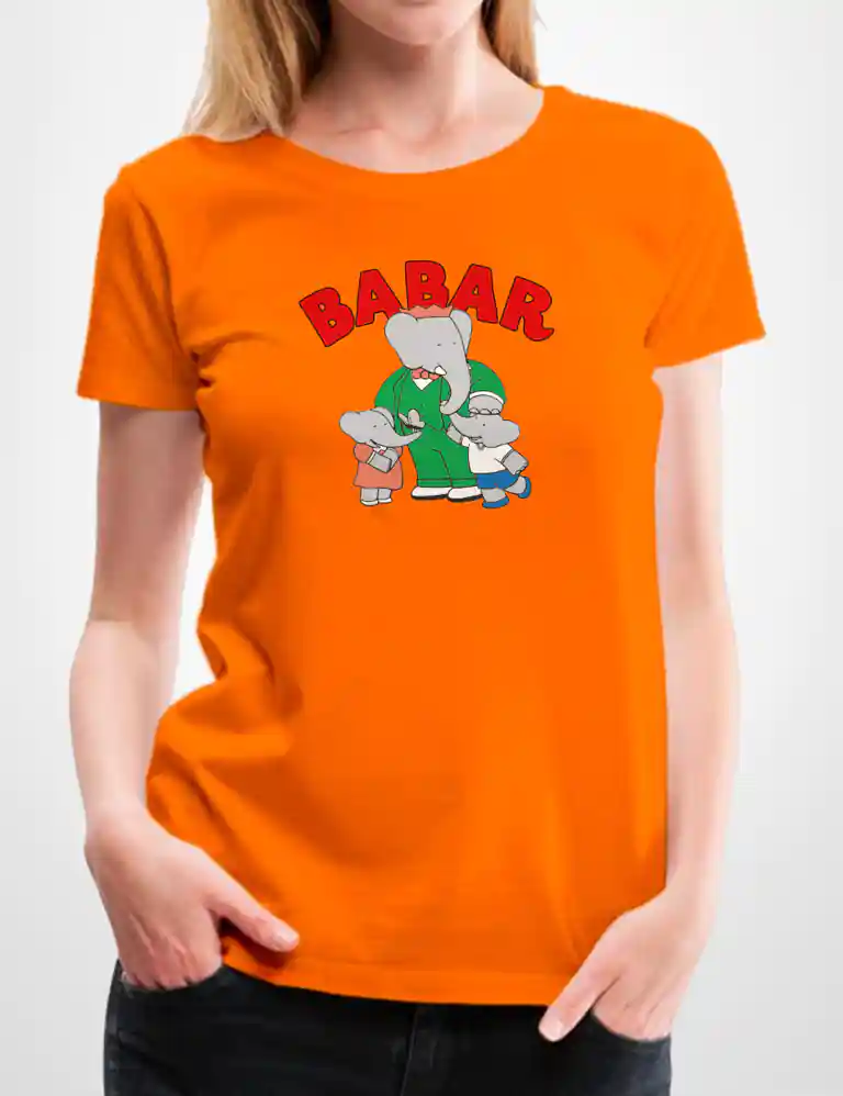 359 BABAR CAMISETA CHICA NARANJA A