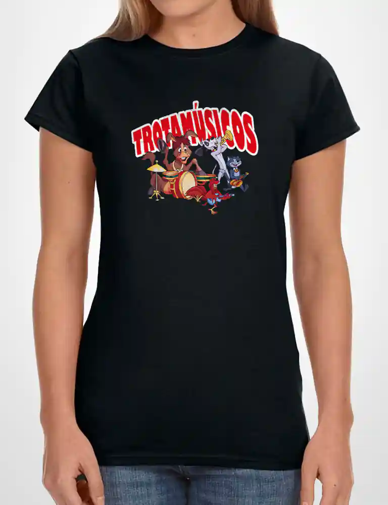 360 TROTAMUSICOS CAMISETA CHICA NEGRO A
