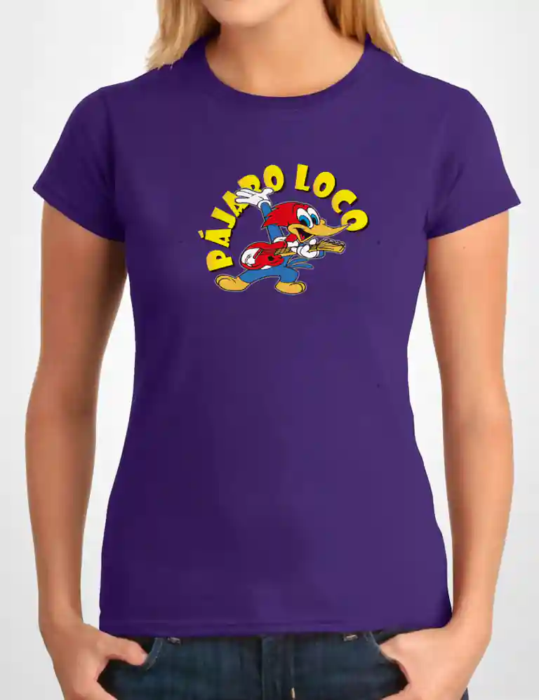 375 PAJARO LOCO CAMISETA CHICA MORADO A