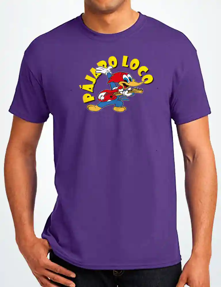 375 PAJARO LOCO CAMISETA UNISEX MORADO A