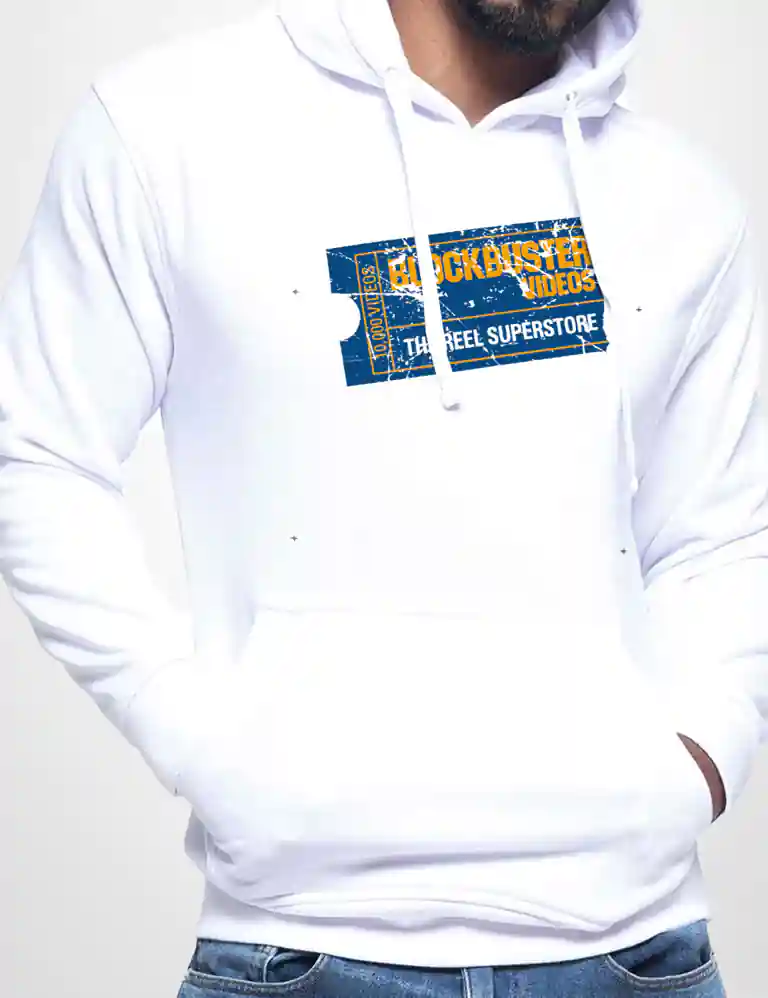 380 BLOCKBUSTER SUDADERA CAPUCHA BLANCO A