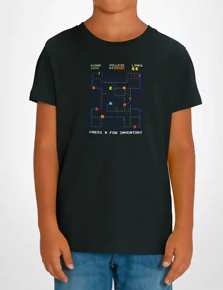 381 PACMAN2 CAMISETA NINO NEGRO B