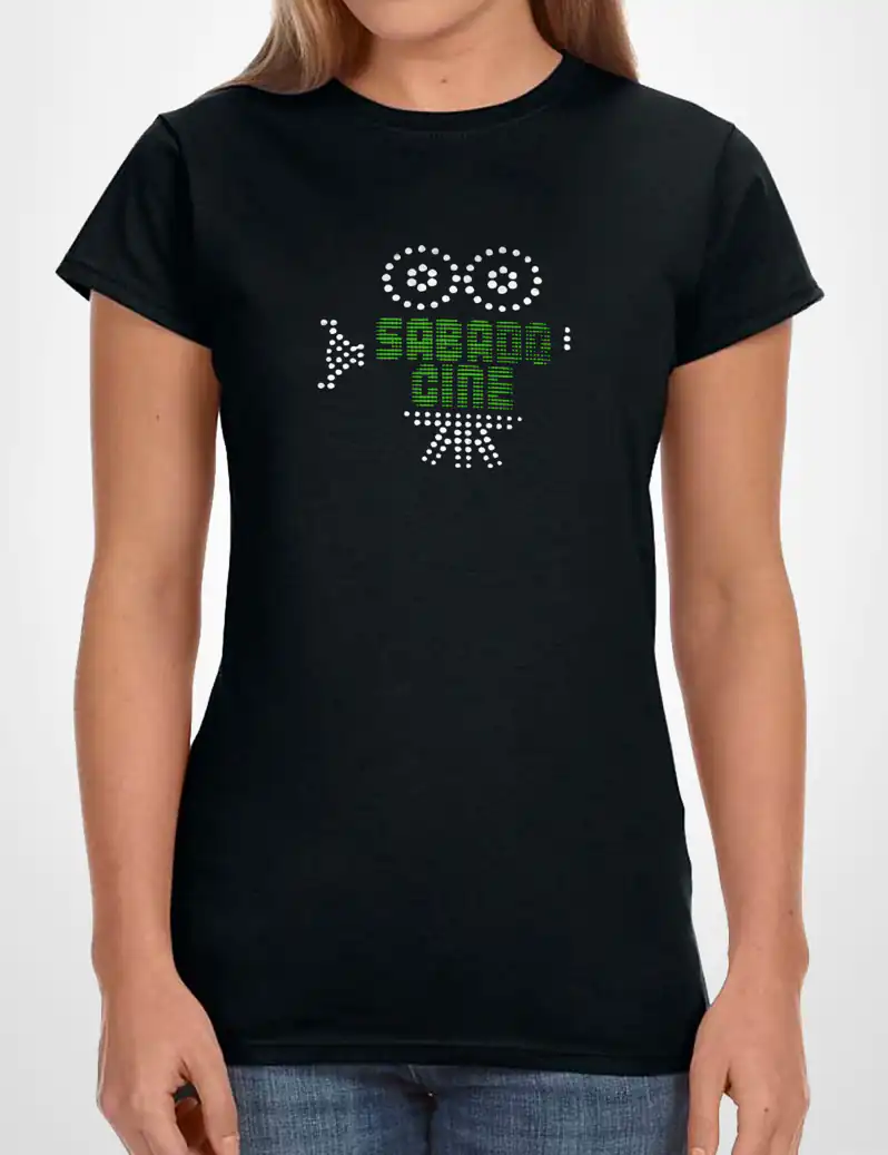 404 SABADO CINE CAMISETA CHICA NEGRO A