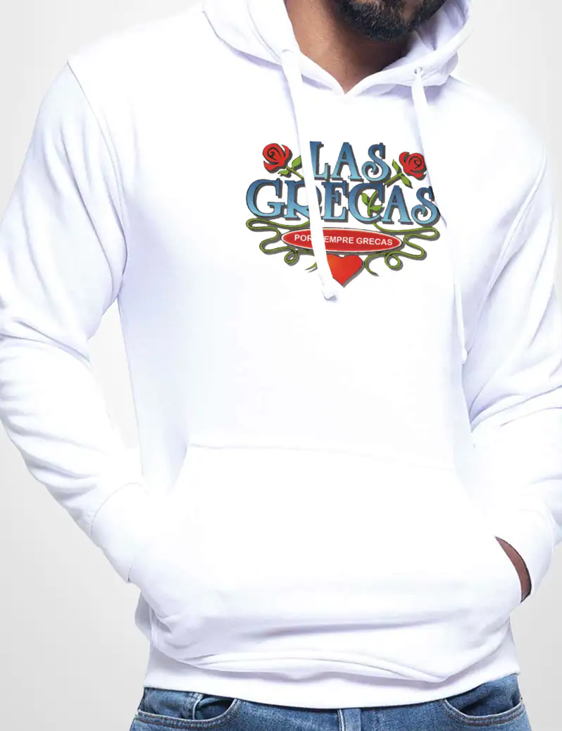419 LAS GRECAS SUDADERA CAPUCHA BLANCO A