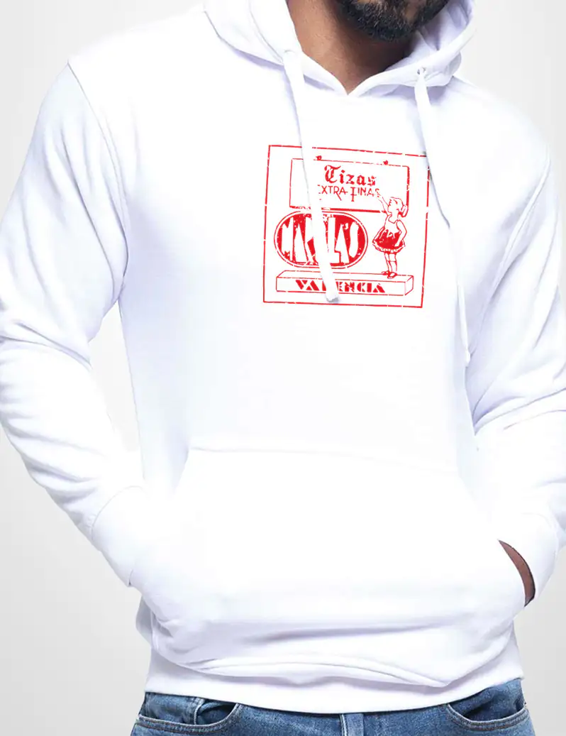 420 TIZAS SUDADERA CAPUCHA BLANCO A