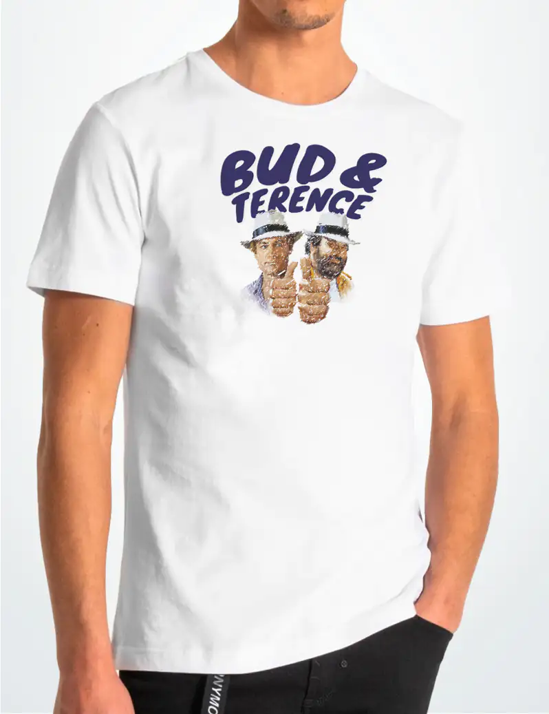 439 BUD Y TERENCE CAMISETA UNISEX BLANCO A