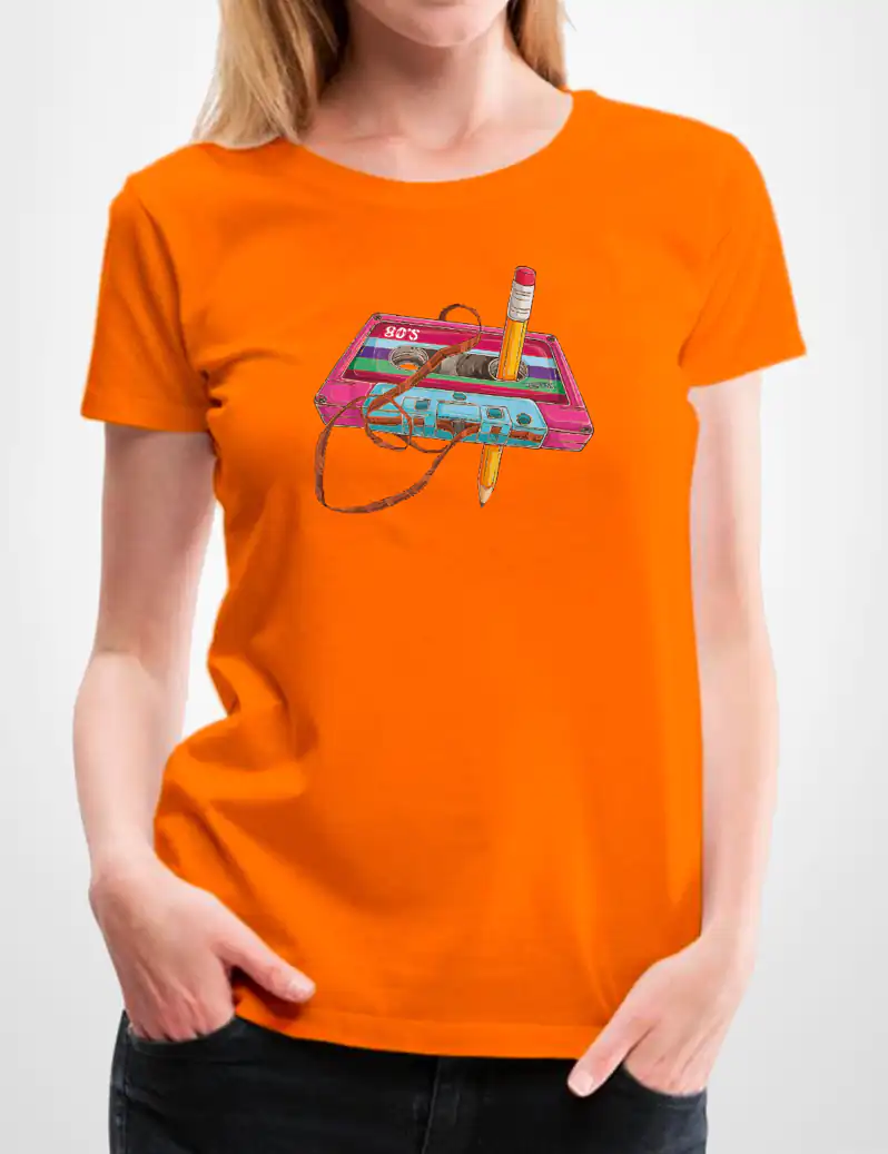 445 CINTA LAPIZ CAMISETA CHICA NARANJA A