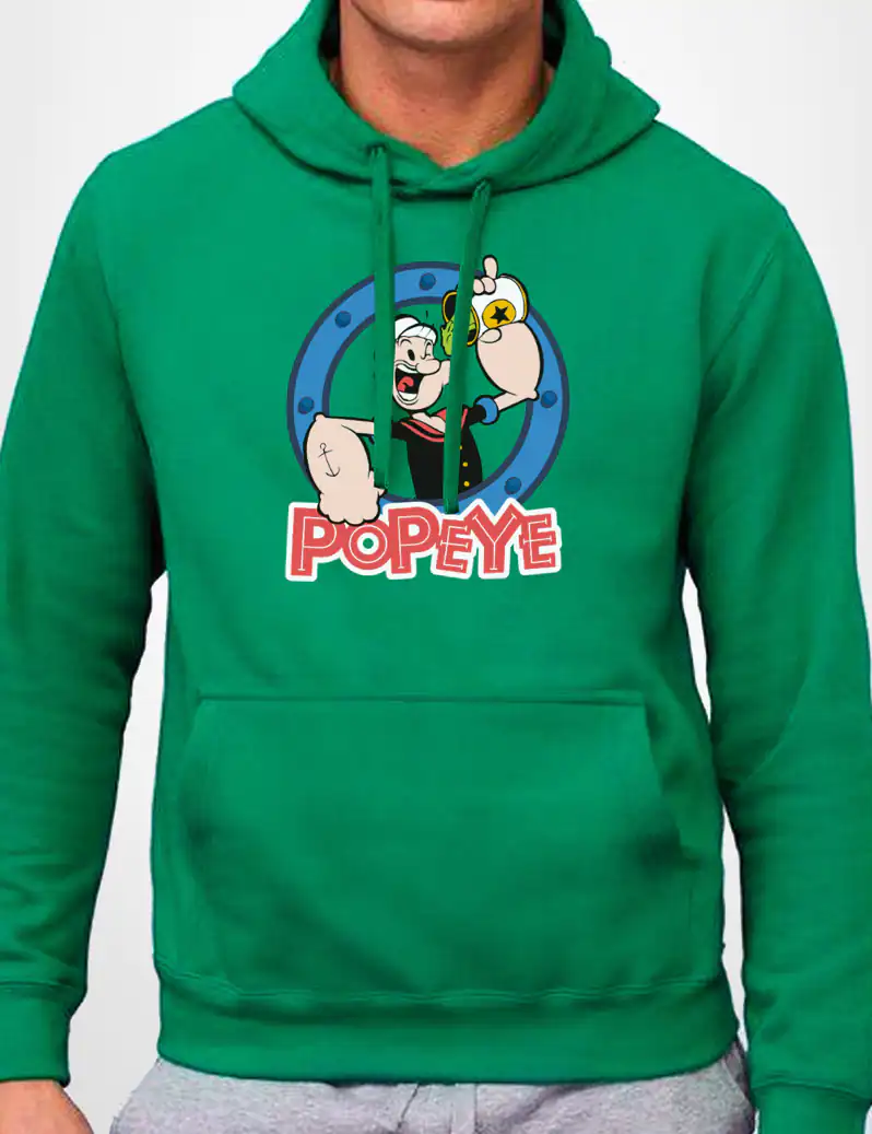 456 POPEYE 2 SUDADERA CAPUCHA VERDE A