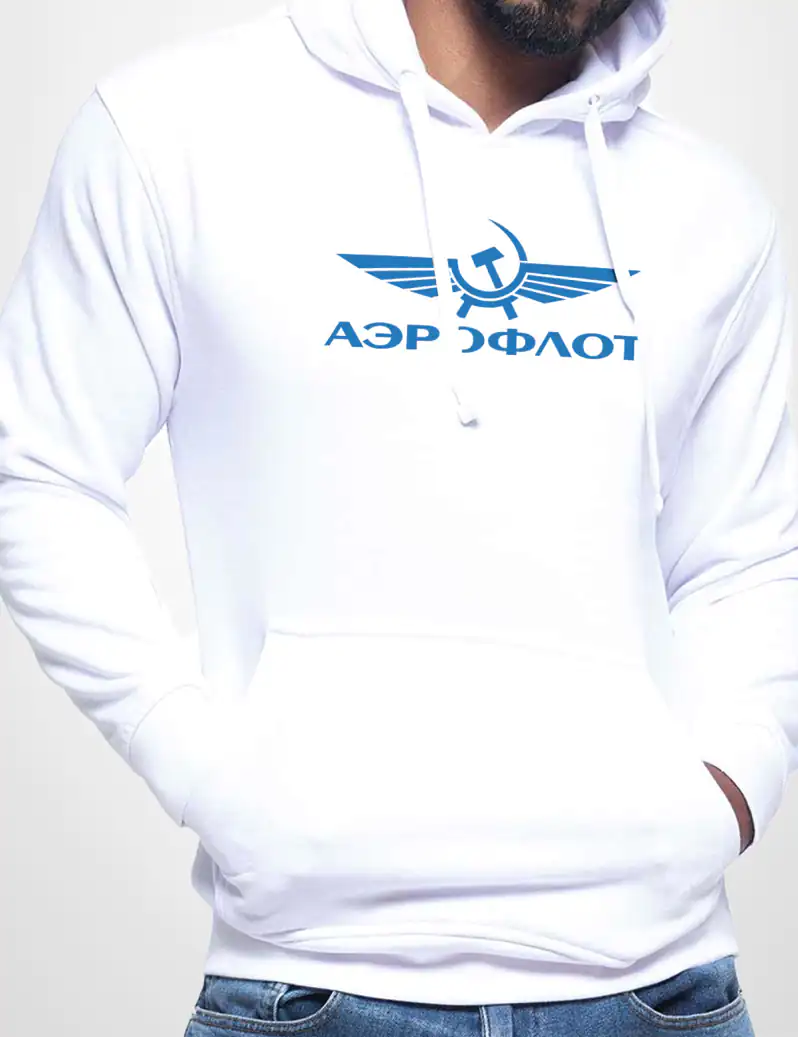 457 AEROFLOT SUDADERA CAPUCHA BLANCO A