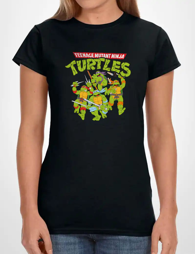 459 TORTUGAS NINJA CAMISETA CHICA NEGRO A