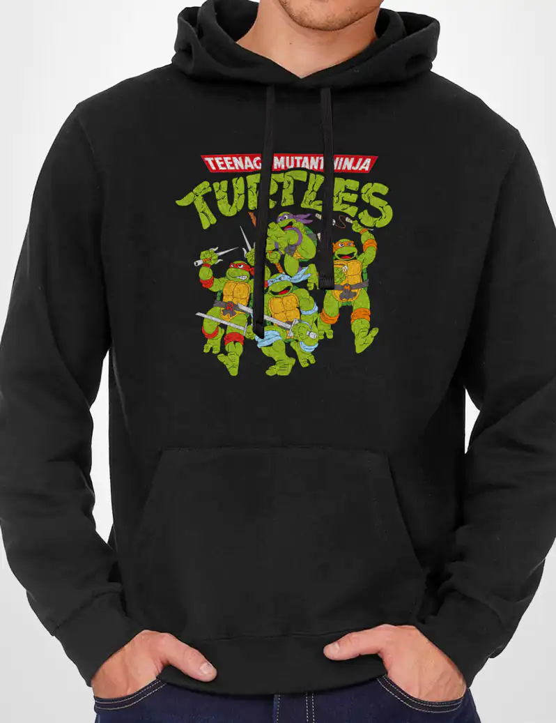 459 TORTUGAS NINJA SUDADERA CAPUCHA NEGRO A