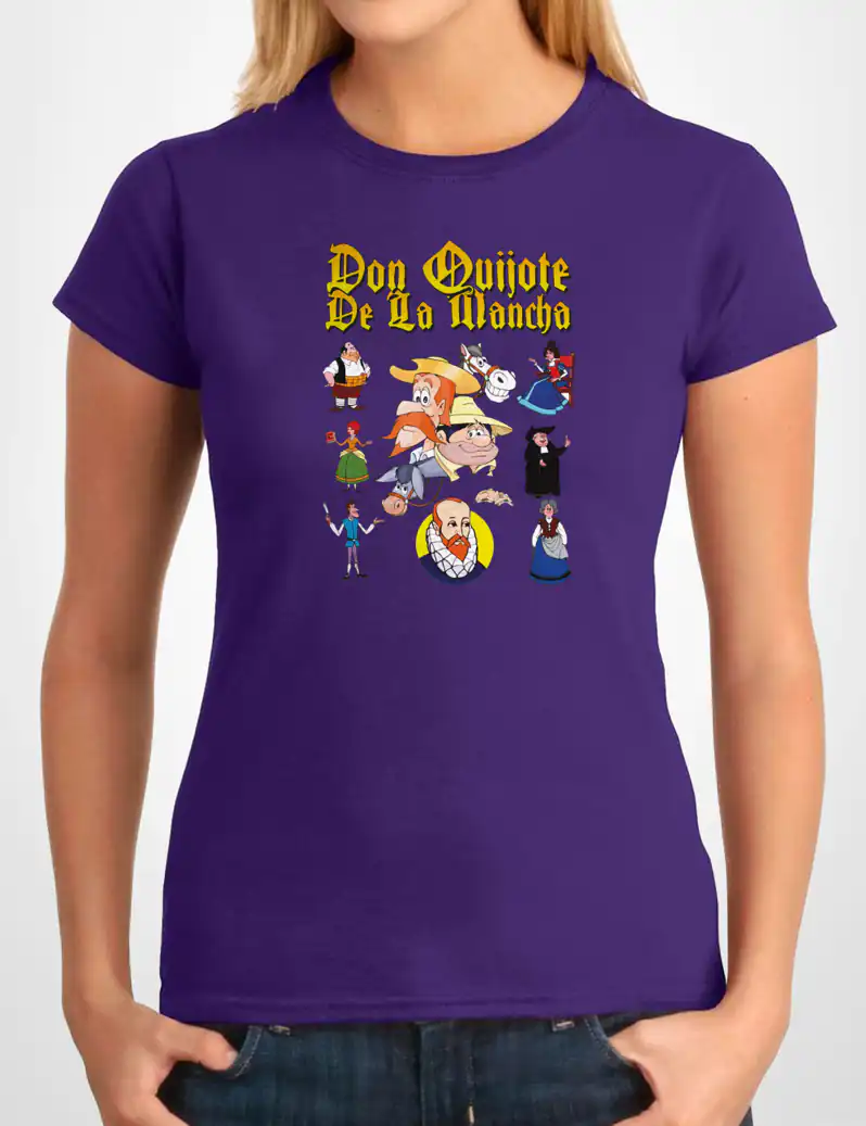 466 DON QUIJOTE CAMISETA CHICA MORADO A