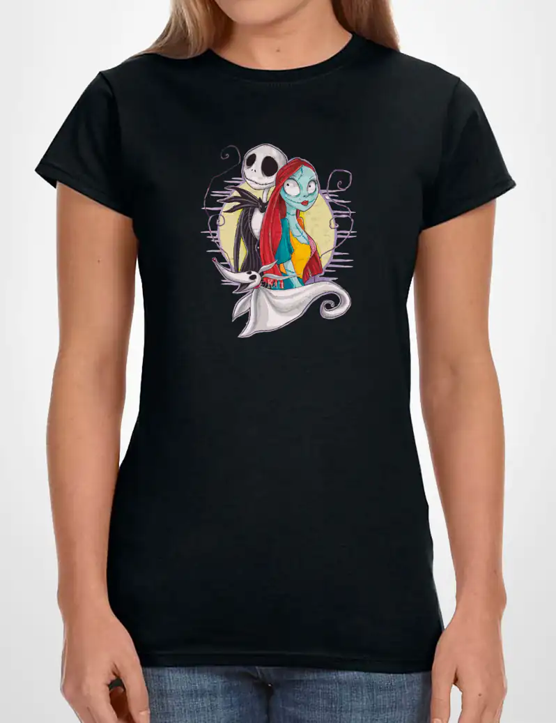 473 PESADILLA ANTES DE NAVIDAD 1 CAMISETA CHICA NEGRO A