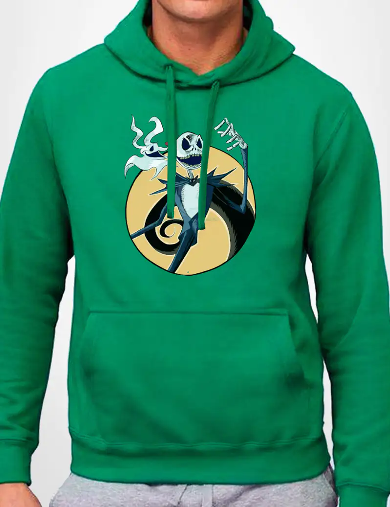 474 PESADILLA ANTES DE NAVIDAD 2 SUDADERA CAPUCHA VERDE A