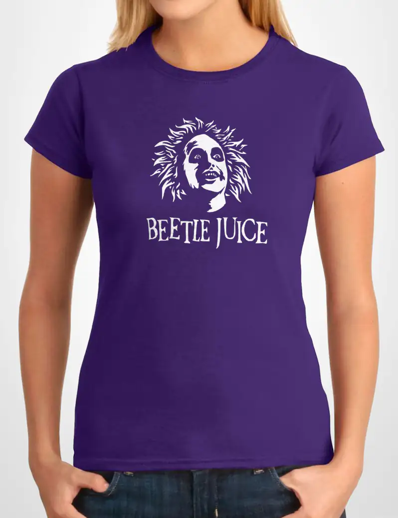 476 BEETLELJUICE 1 CAMISETA CHICA MORADO A