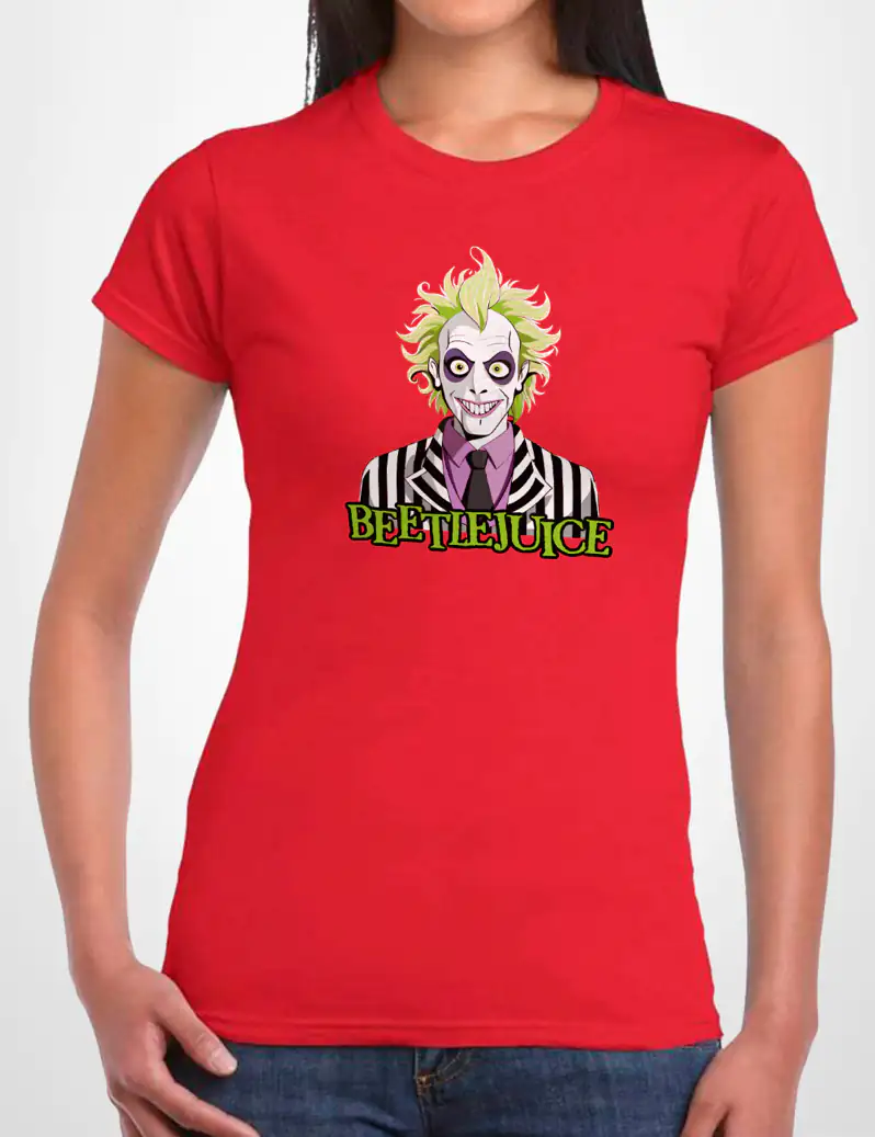 477 BEETLELJUICE 2 CAMISETA CHICA ROJO A