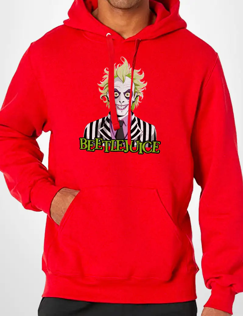 477 BEETLELJUICE 2 SUDADERA CAPUCHA ROJO A