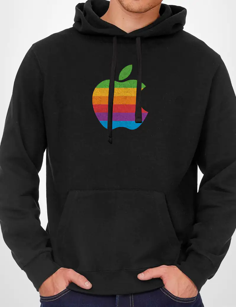 482 APPLE SUDADERA CAPUCHA NEGRO A