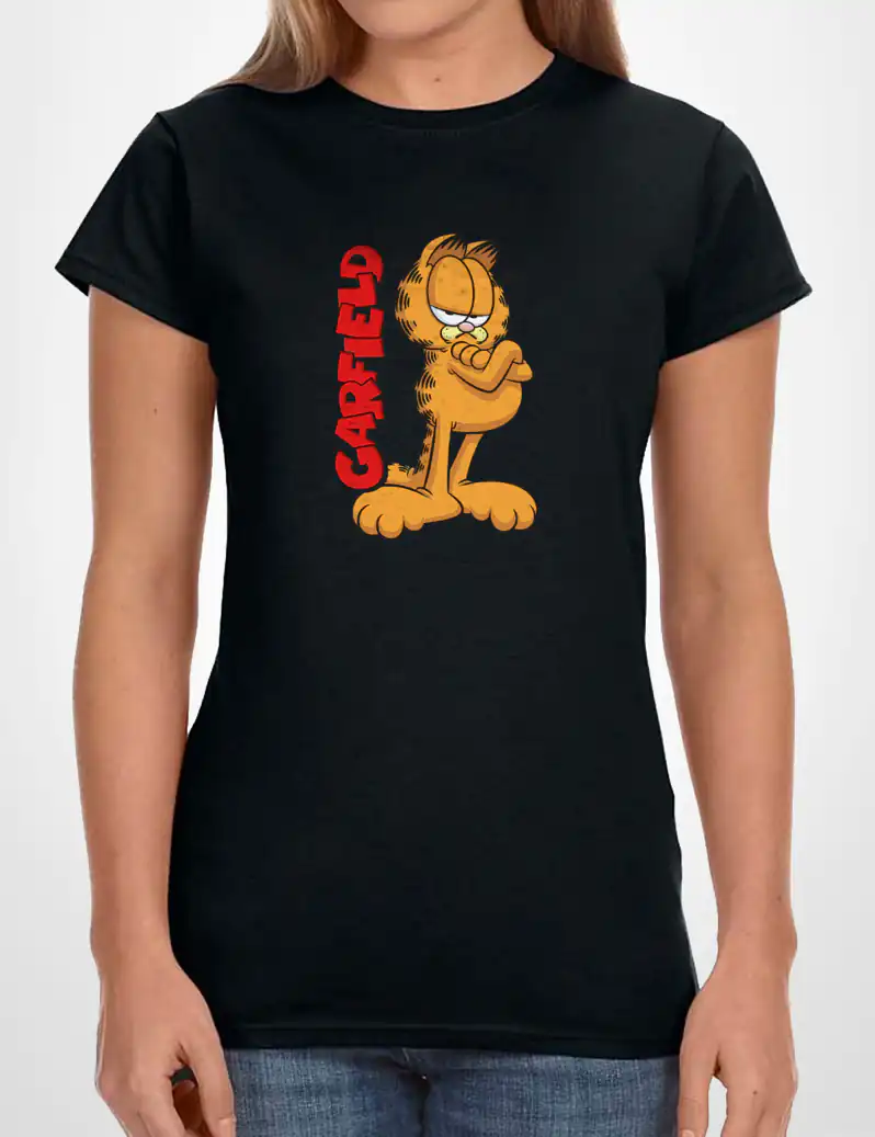 488 GARFIELD 3 CAMISETA CHICA NEGRO A