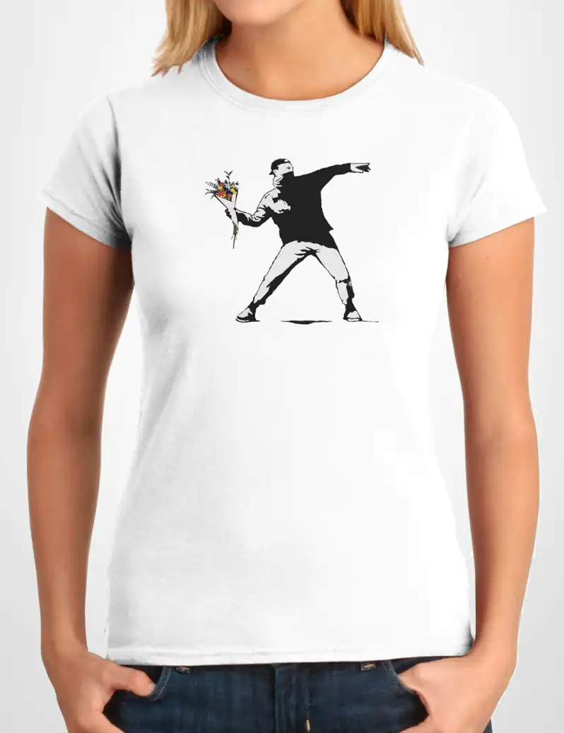 489 BANSKY 4 CAMISETA CHICA BLANCO A