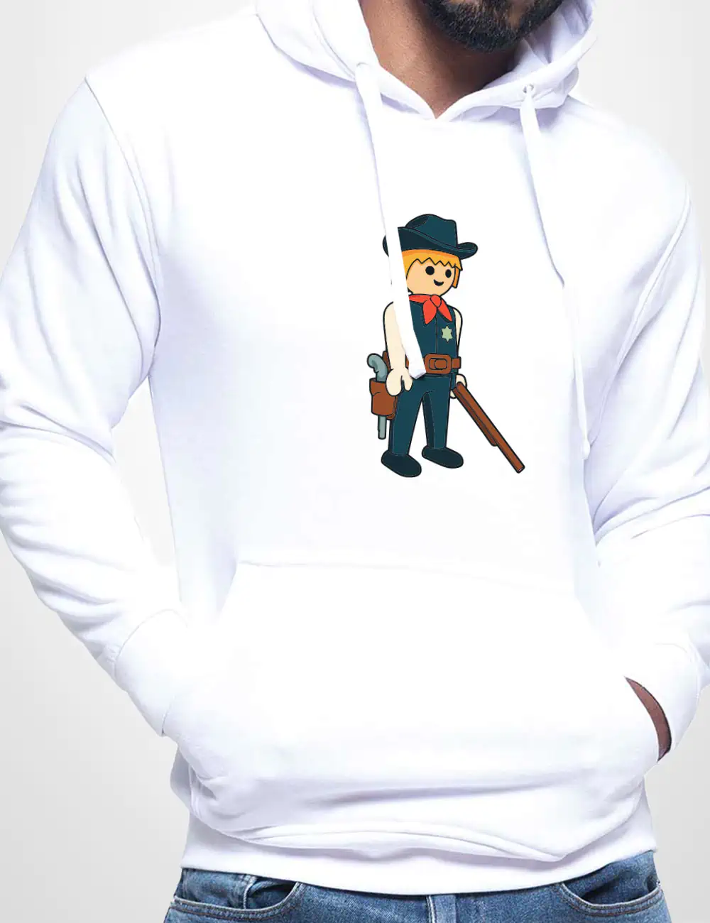 492 PLAYMOBIL SUDADERA CAPUCHA BLANCO A