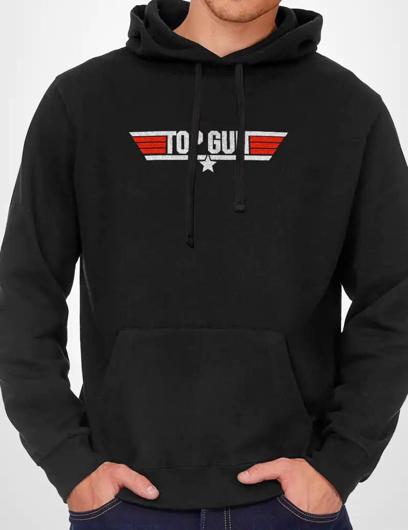 494 TOP GUN SUDADERA CAPUCHA NEGRO A