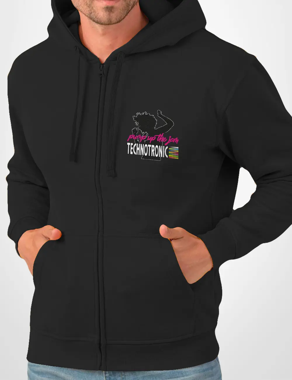 567 TECHNOTRONIC SUDADERA CREMALLERA NEGRO FRONT A