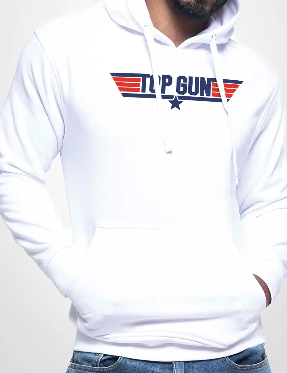 500 TOP GUN SUDADERA CAPUCHA BLANCO A