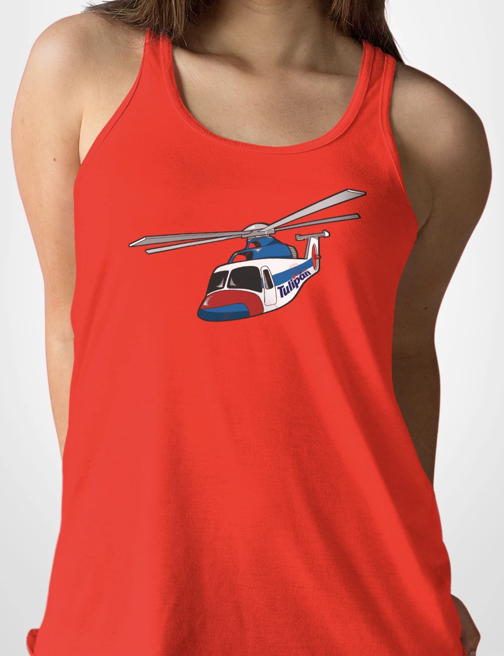 506 HELICOPTERO TULIPAN CAMISETA TIRANTES ROJO A