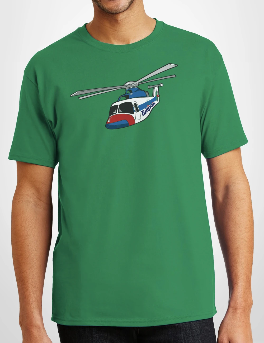506 HELICOPTERO TULIPAN CAMISETA UNISEX VERDE A