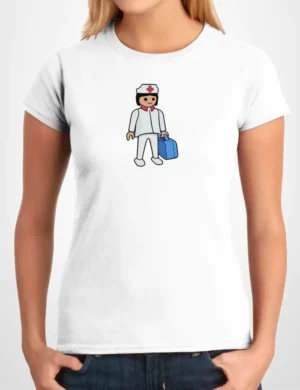 617 CLICK ENFERMERA CAMISETA CHICA BLANCO A