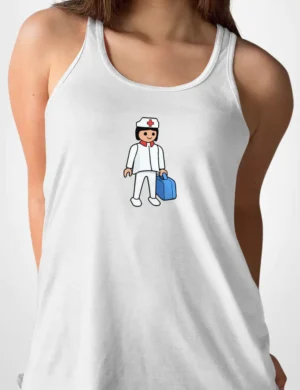617 CLICK ENFERMERA CAMISETA TIRANTES BLANCO A