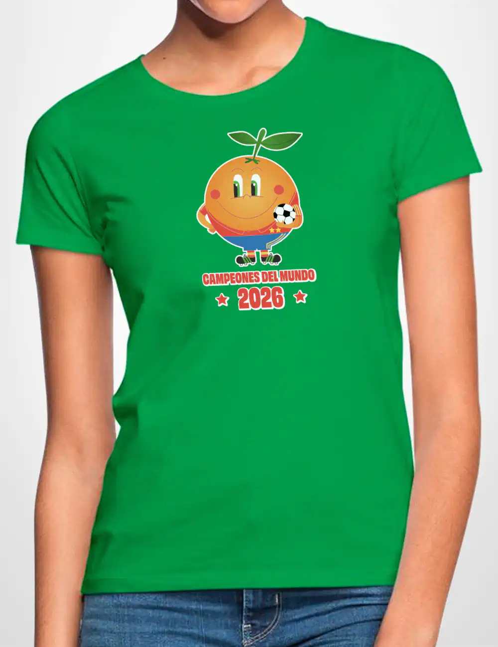 626 NARANJITO 2 ESTRELLAS CAMISETA CHICA VERDE A