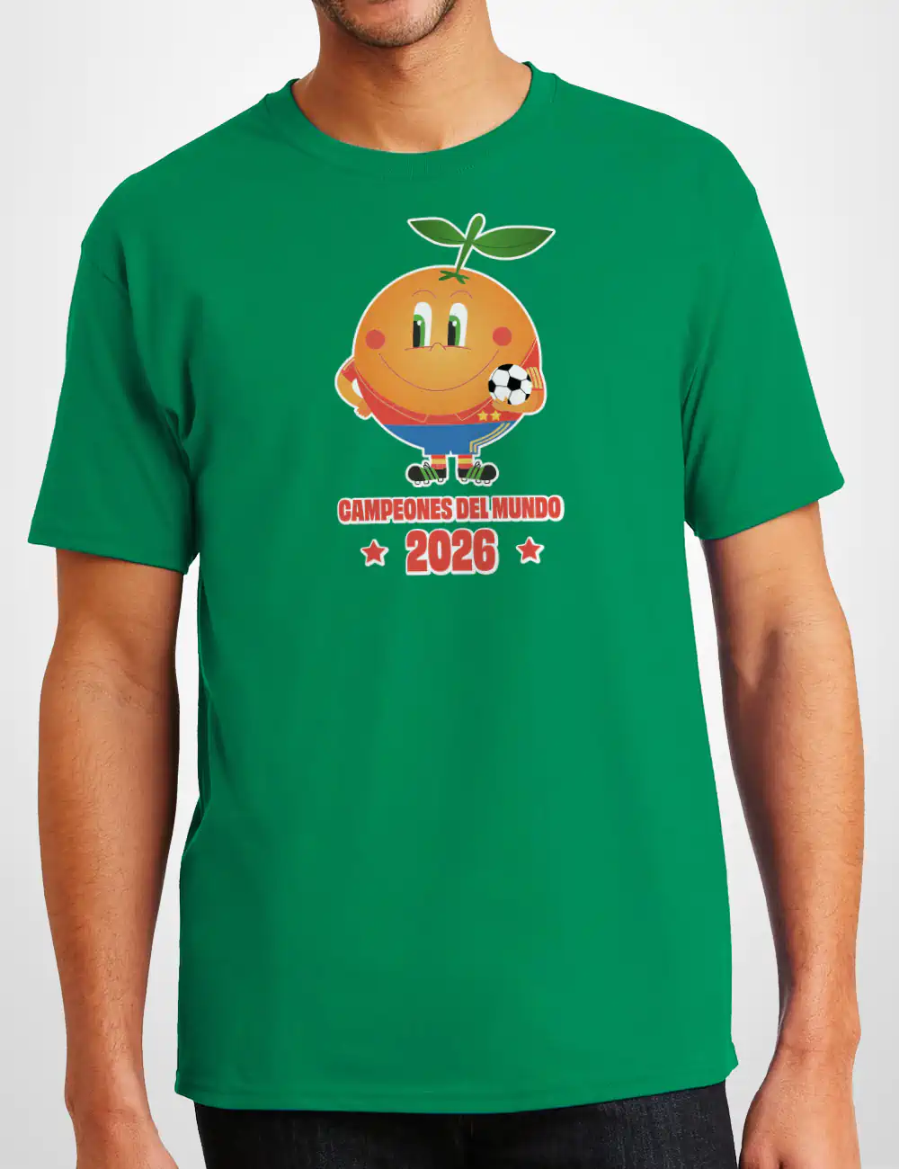 626 NARANJITO 2 ESTRELLAS CAMISETA UNISEX VERDE A